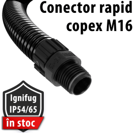 Conector etans rapid tub copex M16 PG 11 NW 12 plug in fitting Aplicatii feroviare UE EN 45545-2 3x HL3 Ignifug auto stingere MSV rezistent temperaturi