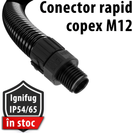 Conector rapid copex M12 fitting prindere tub tablou electric panou control dulap comanda Ignifug Rezistent termic chimica alcool grasimi combustibili MSV