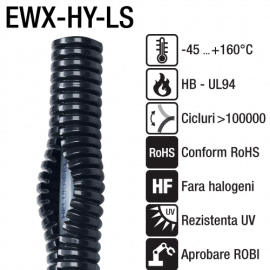 Tuburi rezistente UV, sectionate, copex flexibil – Seria EWX-HY-LS