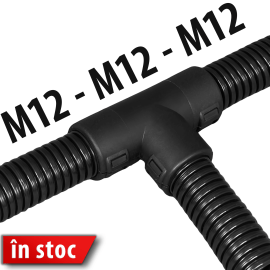 Distribuitor T cupleaza tuburi copex flexibile M12-M12-M12 Proiectat din o bucata usor de asamblat tuburile riflate metric 12 Instalare rapida Livrare din stoc