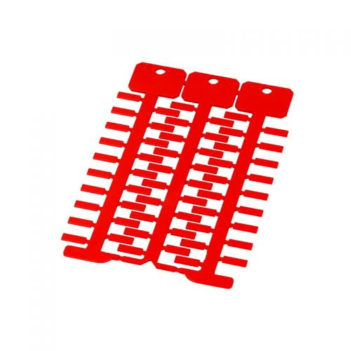 Eticheta rosie 4 x 12 mm Marcarea firelor cablurilor conductoarelor electrice ofera ordine in instalatii si faciliteaza intretinerea depanarea Culoare rosu