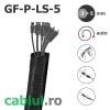 Invelis textil flexibil poliester robust auto inchidere Protectie cabluri cu conector pre mufate asamblate Model GF-P-LS-5