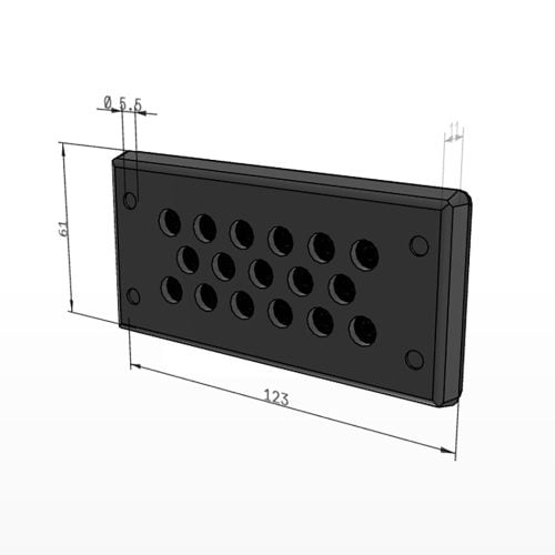 Placa intrare 17 cabluri diametru 5-9 mm Decupaj presa standard tablouri panouri instalatii electrice Mediu interior exterior KDP-Z 16-17