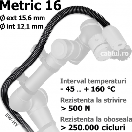 Tub copex riflat elastic M16 Stabilizat hidroliza procese termice Sisteme manipulare industria robotica coboti Rezistenta incovoire strivire flexare miscari repetitive