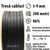 Tub tresa cablu tesatura rezistenta termic mecanic si abraziune Prindere manunchiuri legat cabluri fire diametru 5-9 mm Disipa caldura si umezeala Masura nominala model GF-P 06